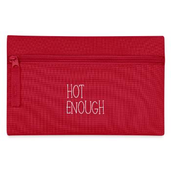 hot enough Summer Beach funny quote - Pencil Case - red - Front