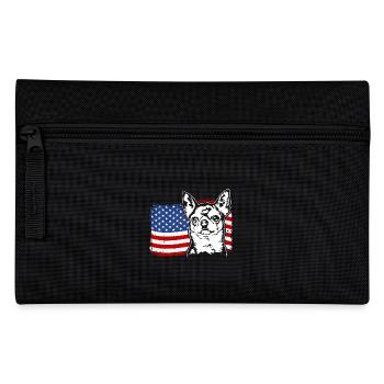 Chihuahua US Amérique Drapeau Chiens Chien Wilsigns - Trousse - noir - Devant