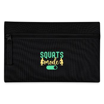 Fitness Fanatics Squats Mode On Calisthenics Gym - Federtasche - Schwarz - Vorne