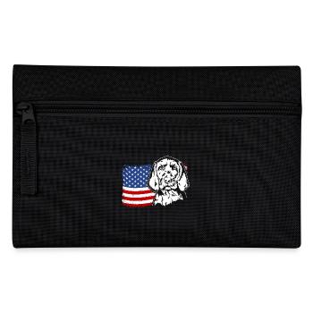 Wirehaired Vizsla US America Flag Dogs Wilsigns - Pencil Case - black - Front