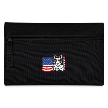 Border Collie US Amérique Drapeau Chiens Chien Wilsigns - Trousse - noir - Devant