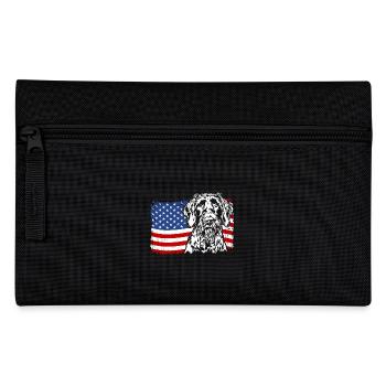 Deutsch Drahthaar US Amerika Fahne Hunde Wilsigns - Federtasche - Schwarz - Vorne