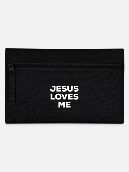 Jesus liebt mich Glaube Hoffnung Religion - Federtasche - Schwarz
