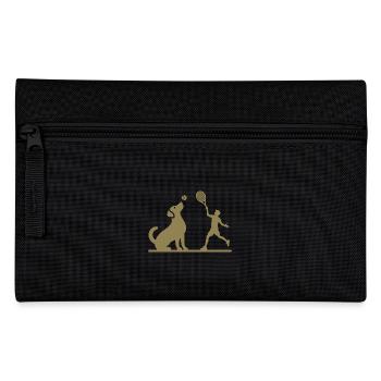 Dog and Owner Tennis Friends Silhouette - Pencil Case - black - Front