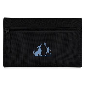 Dog and Owner Tennis Friends Silhouette - Pencil Case - black - Front