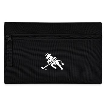 Cow Bull Hockey Player Silhouette Minimalist - Pencil Case - black - Front