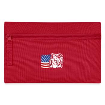 Long-haired Collie US America Flag Dogs Wilsigns - Pencil Case - red - Front
