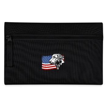 Curly Coated Retriever US Amerika Fahne Wilsigns - Federtasche - Schwarz - Vorne