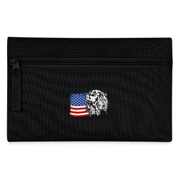German Longhair US America Flag Dogs Wilsigns - Pencil Case - black - Front