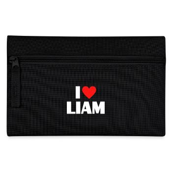 I love Liam Rotes Herz Liebe Fan Geschenk - Federtasche - Schwarz - Vorne