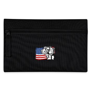 Epagneul Breton US Amerika Fahne Hunde Wilsigns - Federtasche - Schwarz - Vorne