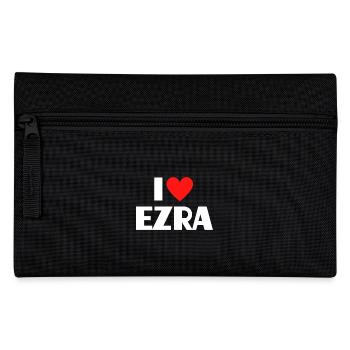 I Love Ezra Red Heart Love Fan Gift - Pencil Case - black - Front