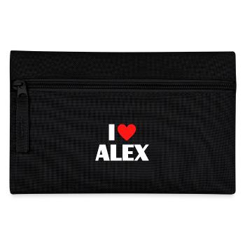 I Love Alex Red Heart Love Fan Gift - Pencil Case - black - Front