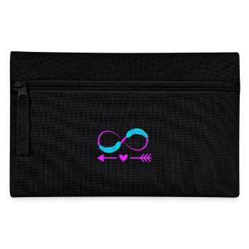 Infinity Sign Love Bow and Feather - Pencil Case - black - Front