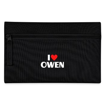 I Love Owen Red Heart Love Fan Gift - Pencil Case - black - Front