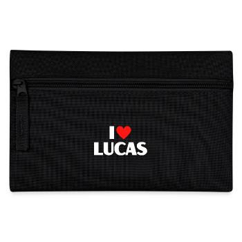 I Love Lucas Red Heart Love Fan Gift - Pencil Case - black - Front