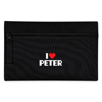 I love Peter Rotes Herz Liebe Fan Geschenk - Federtasche - Schwarz - Vorne