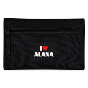 I Love Alana Red Heart Love Fan Gift - Pencil Case - black - Front