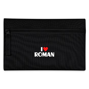 I love Roman Rotes Herz Liebe Fan Geschenk - Federtasche - Schwarz - Vorne