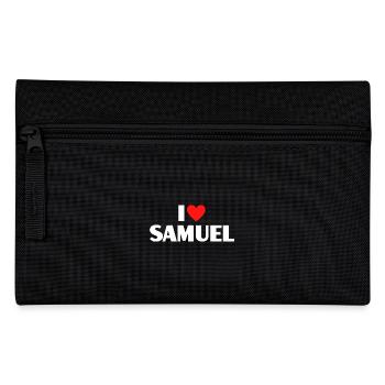 I love Samuel Rotes Herz Liebe Fan Geschenk - Federtasche - Schwarz - Vorne