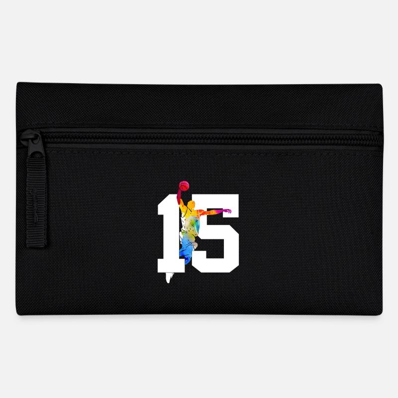 NUMMER 15 BASKETBALL 15. GEBURTSTAG - Federtasche - Schwarz
