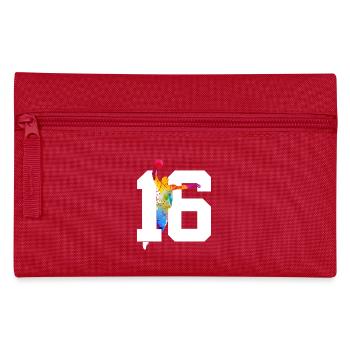 NUMMER 16 BASKETBALL 16. GEBURTSTAG - Federtasche - Rot - Vorne