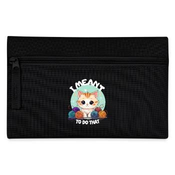 Chat Laine Tricot Crochet Fait Fait Mignon - Trousse - noir - Devant