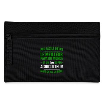 Super Papa Agriculteur idée cadeau père tracteur - Trousse - noir - Devant
