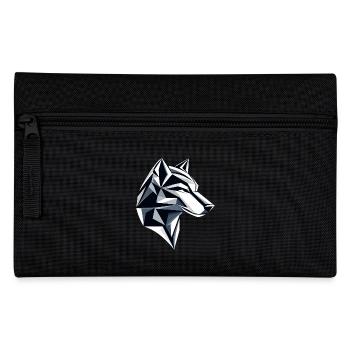 Wolf I Low Poly Art Logo Design - Pencil Case - black - Front