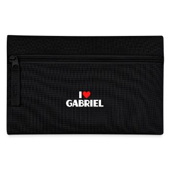 I Love Gabriel Red Heart Love Fan Gift - Pencil Case - black - Front