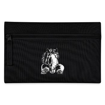 Pferd Boxer Kampfsport MMA - Federtasche - Schwarz - Vorne