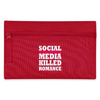 social media killed romance - Federtasche - Rot - Vorne