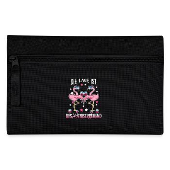 Betrunkene Flamingos - Federtasche - Schwarz - Vorne
