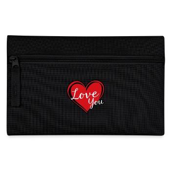 Love You – Minimalistisches Herzdesign - Federtasche - Schwarz - Vorne