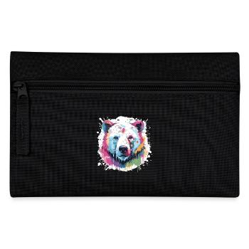 Polar Bear Animal Pop Art Head Polar Bear - Pencil Case - black - Front