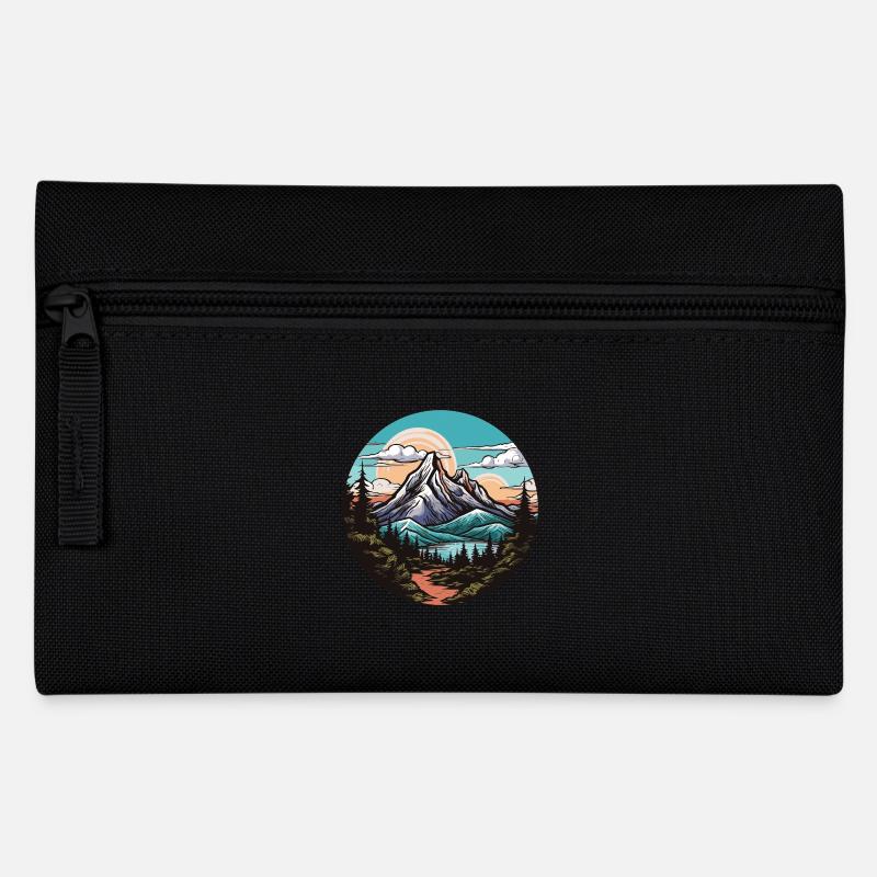 Berge Landschaft - Federtasche - Schwarz