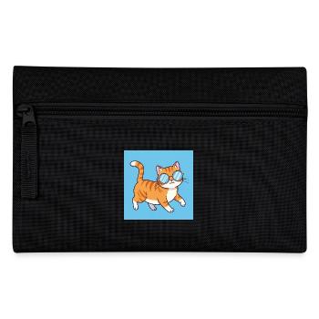 Chat potelé avec des lunettes de soleil - Trousse - noir - Devant