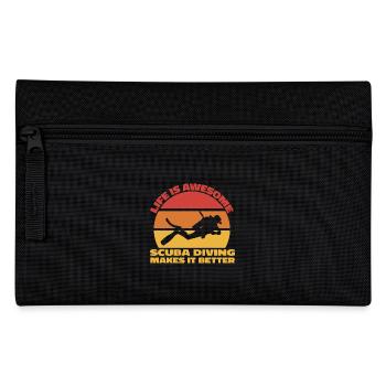 Life is awesome, Scuba diving makes it better - Pencil Case - black - Front