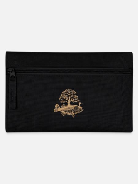 Fisch wächst Baum – Angler Design - Federtasche - Schwarz