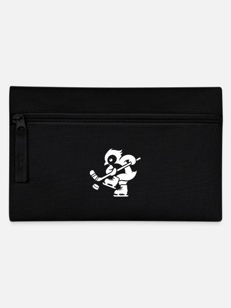 Pinguin Eishockey Minimalistische Spieler - Federtasche - Schwarz