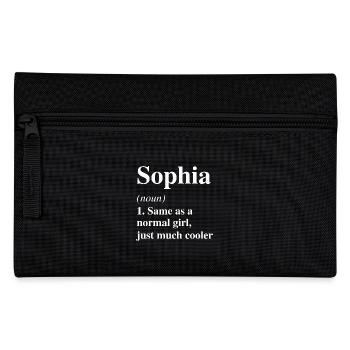 Sophia Definition Cool Name Saying Gift - Pencil Case - black - Front