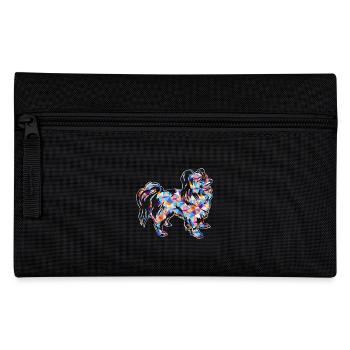 Papillon Dog Geometric - Pencil Case - black - Front