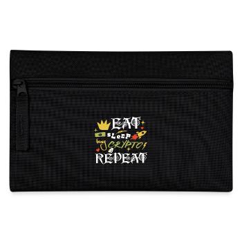 Essen Schlaf Kaufen Krypto Repeat Day Trader Cooles Sprichwort - Federtasche - Schwarz - Vorne
