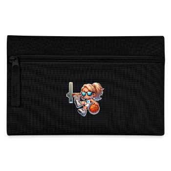 Basketball Girl Woman - Pencil Case - black - Front