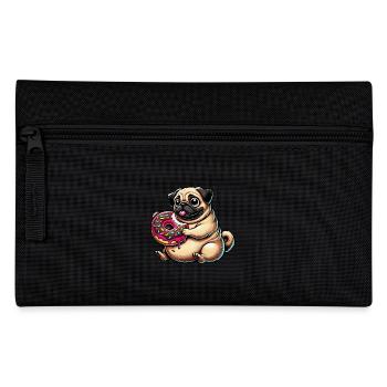 Chien de dessin animé mignon carlin beignet - Trousse - noir - Devant