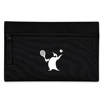 Pinguin Tennisspieler Silhouette Minimalistisch - Federtasche - Schwarz - Vorne