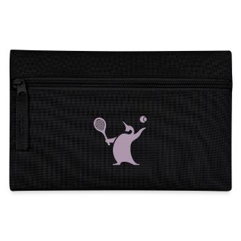 Pinguin Tennisspieler Silhouette Minimalistisch - Federtasche - Schwarz - Vorne