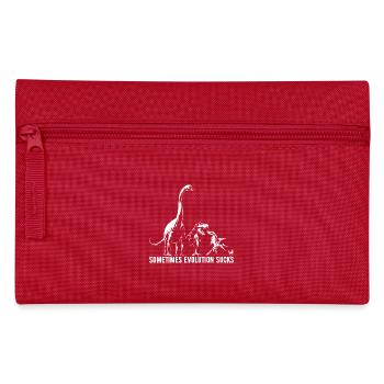 Sometimes Evolution sucks - Dinosaur - Chicken - Pencil Case - red - Front