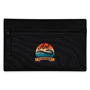 Aal Flüsterer - Fisch - Angler Geschenk - Federtasche - Schwarz - Vorne