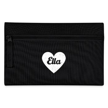 Ella Name Big Heart Love Graphic Gift - Pencil Case - black - Front